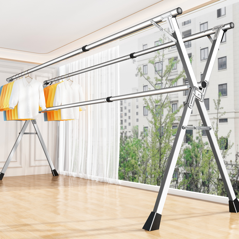 Clothes Hanger Floor Folding Fold Indoor Home Balcony Bedroom Dorm Room Hanging Cool Sunburn Quilt Thever Telescopic and Flex Rack