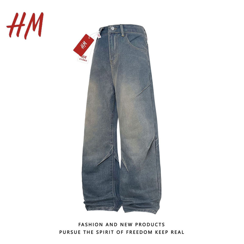 New Products Purchase of 2025 Spring and Summer New Men's American Retro High Street Jeans Loose and Versatile Straight Pants