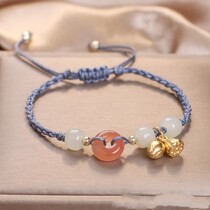 Hand woven bestie letter with ancient wind and buckle with two revelers bracelet handrope female small crowdsourced design chrope-ins tide