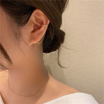 Minimalist chain personality earrings Female Tide Cool Superior Earrings Small Styling Temperament Super Fairy clampdown ear spikes