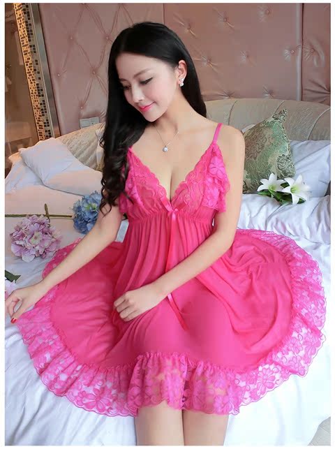 Nữ mùa hè đồ ngủ gợi cảm đồ lót gợi cảm cực quyến rũ sling ren mỏng phần phối cảnh thời trang Sao XL váy ngủ đồ bộ mặc nhà cao cấp
