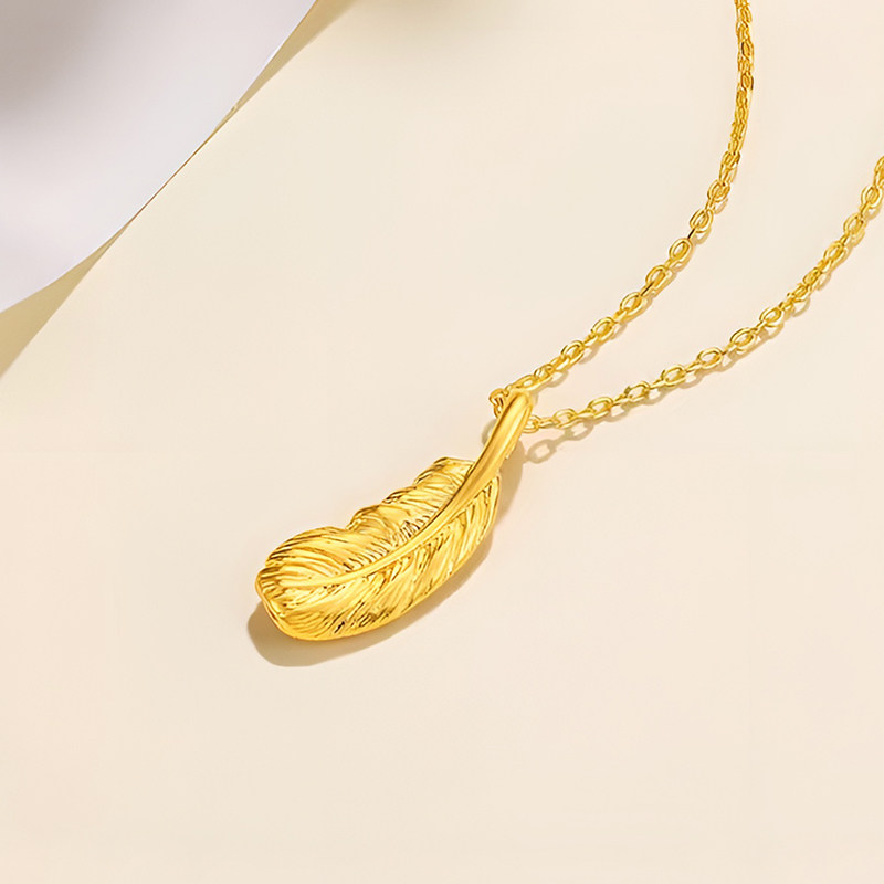 中银金行黄金羽毛吊坠,999足金的爱情礼物🎁,你女友会心动吗?💖-计价黄金吊坠-淘宝好物网