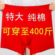 Large red underpants Ben life mens money pure cotton gats up and down 220-280-300 catty 380 Fat underpants