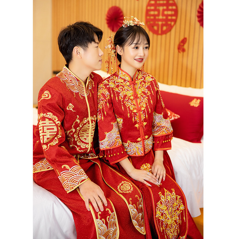 Xiuhe clothing bride 2022 new wedding Chinese toast clothing small out of the court clothing summer thin section happy clothing Xiuhe