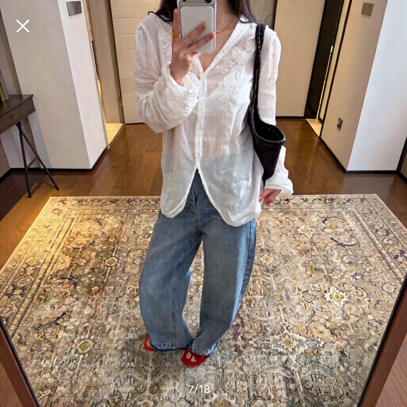 October 28Th No. 1 Vintage Cotton and Linen Shirt Long Sleeve Summer Yunnan Travel Outfit Ethnic Style Skirt