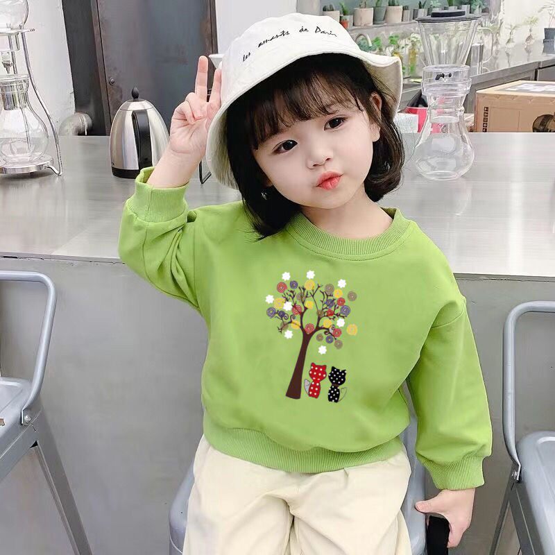 Girls and children's sweater spring and autumn new long-sleeved T-shirt boys' tops and children's round neck bottoming shirt pullover sweater