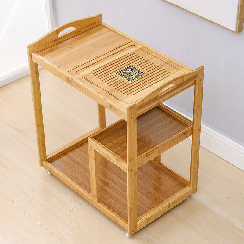 Tea car tea table Chinese small tea table tea table tea table domestic tea water cabinet tray mobile with wheel office burning water pot suit