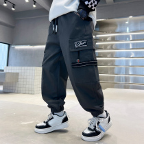 Boy Pants Autumn Clothing 2024 New Fried Street Children Tooling Long Pants Cool Handsome Casual 8 Boy Bunches Pants 9 Year Old 10 10