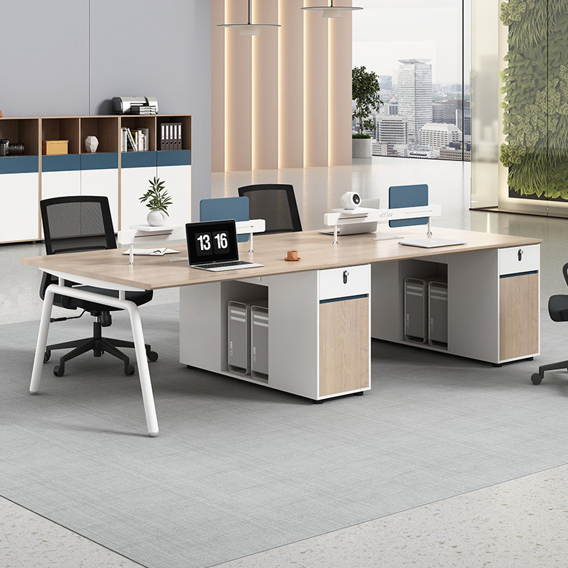 Staff office desk and chair combination 4 6 people company clerk creative workstation designer double modern furniture