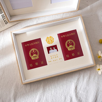 Marriage registration photo frame 520 gifts marriage certificate creative wooden couple certificate memorial card wedding photo