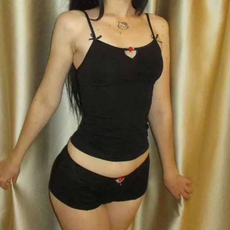 2-частный комплект женский slim-fit, ретро kawaii клубный стиль, размеры S–L