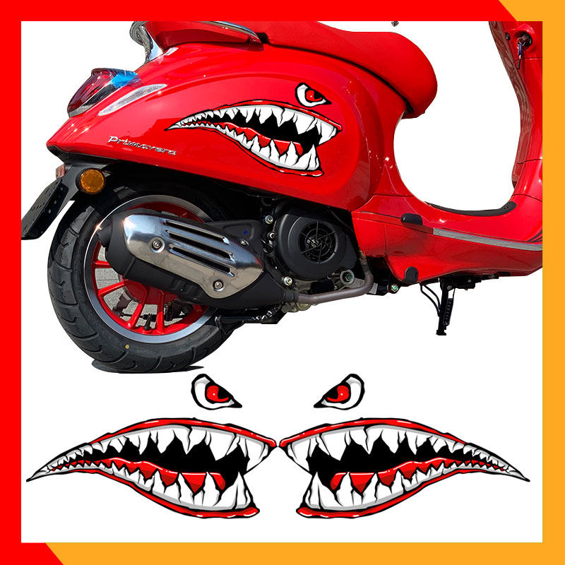Shark mouth sticker full car decal modification suitable for Vespa Vespa Vespa Spring Sprint 150GTS300