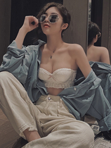 Strapless womens non-slip invisible underwear Small chest flat chest special gathered chest bra bra without rim bra