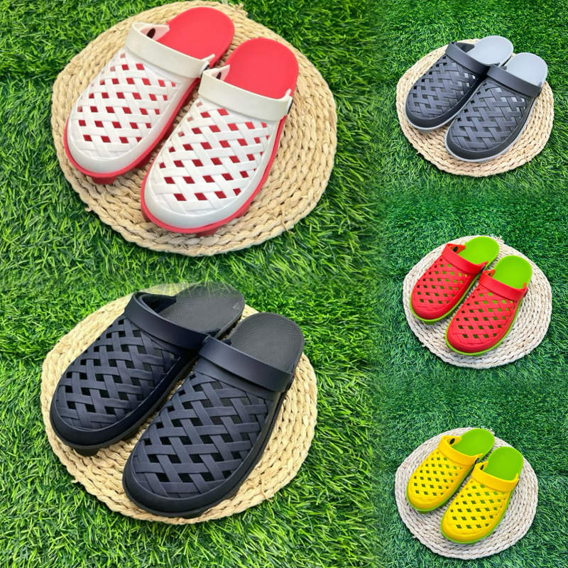 Vietnam Imported Rubber Slippers for Men and Women in Summer, Non-Stinky Feet, Internet Celebrity Handmade DIY Contrasting Color Two-Wear Slippers, Beach Shoes