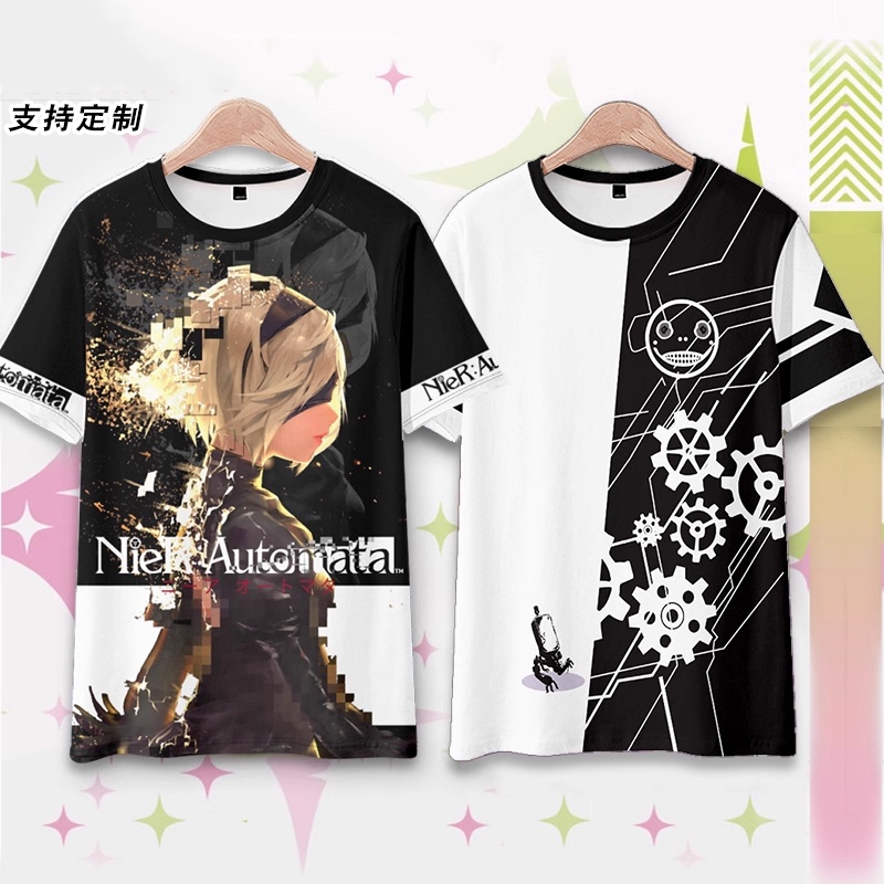 Nier: Automata Merchandise Short-Sleeve T-Shirt Cosplay Clothing Anime Game Two-Dimensional 2B Girl Shorts Summer
