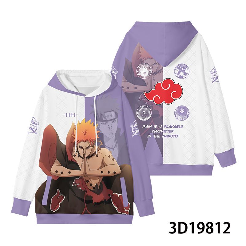 Naruto Uchiha Itachi Naruto Pain Tsuchikage Kakashi Konan Anime Jacket Men's Sweatshirt Children's Autumn and Winter