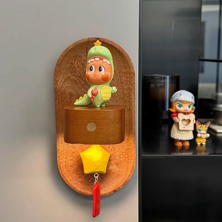 Star Man Wall Lamp DIY Material Kit No-Drill Solid Wood Wall Decoration Living Room Entrance Creative Atmosphere Light Handmade DIY