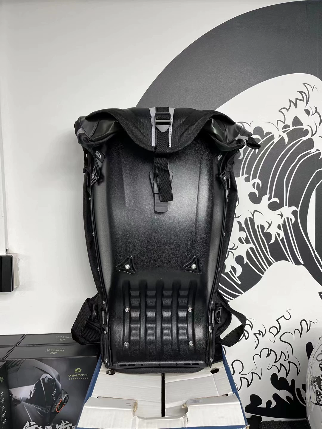 Backpack, helmet for cycling, retroreflective waterproof bag