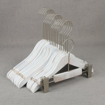 Wash white solid wood clothes rack womens clothing store special non-slip hangers for household childrens wooden clothes