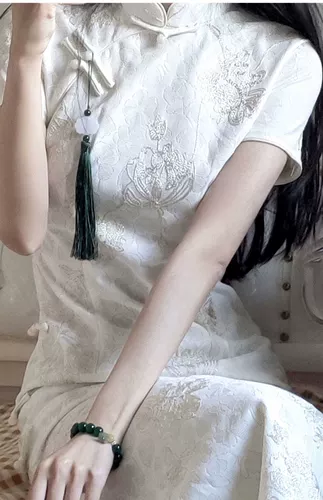 Кружевное ципао, легкое длинное платье, коллекция 2023, городской стиль, китайский стиль