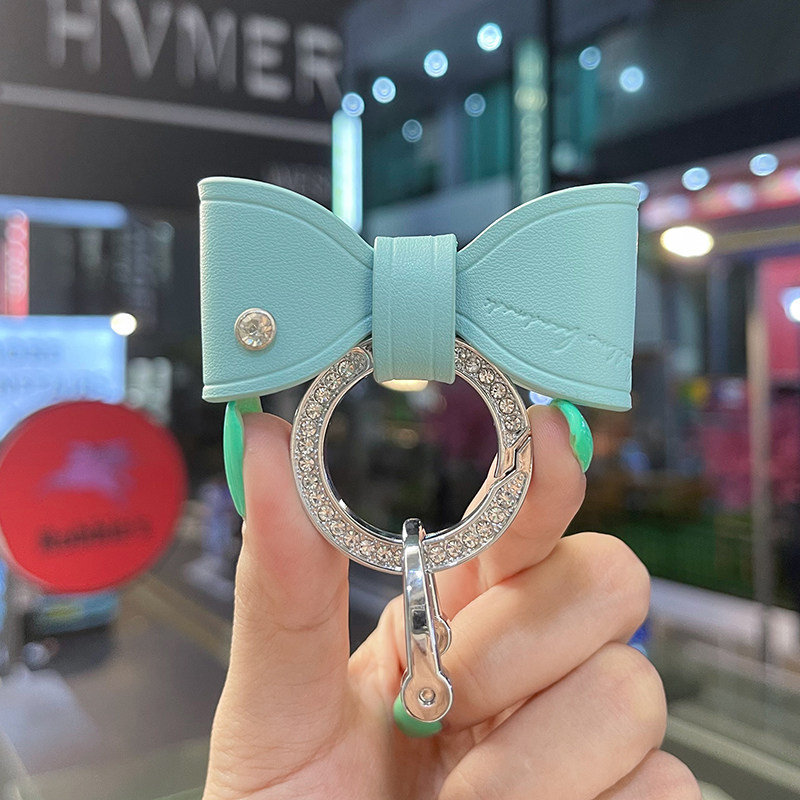Car Key Buckle Butterfly Knot Pendant Creative Personality Car Key Ring Ring Anti-Loss Key Hanging Decoration Adorable Lady