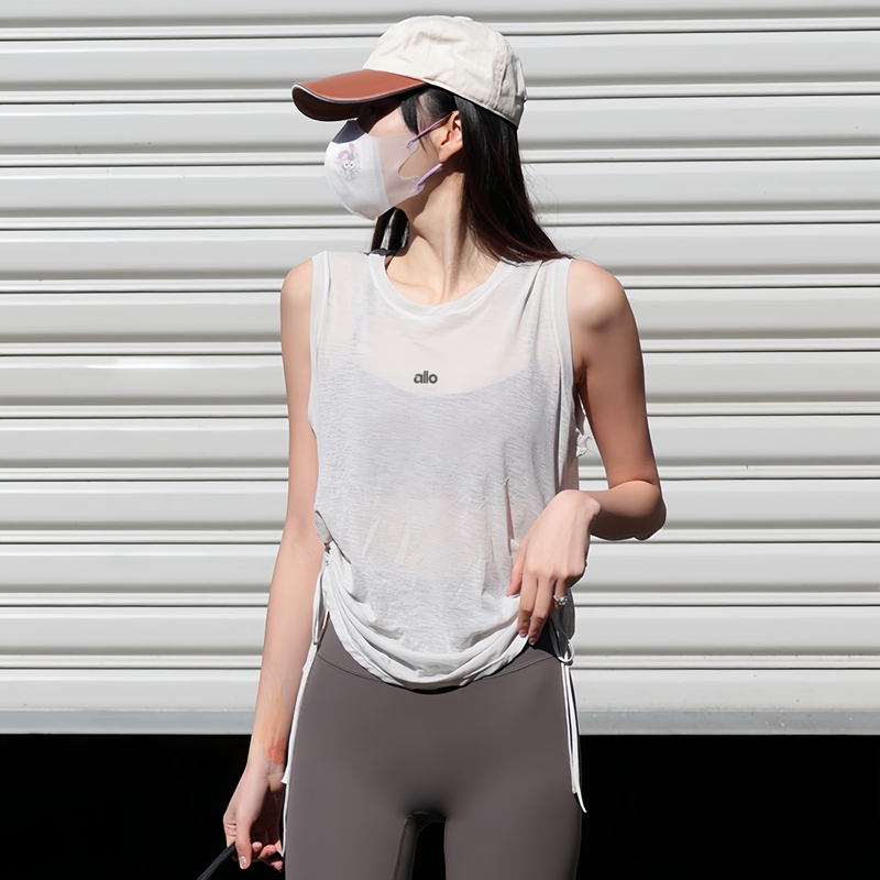 Outlet Clearance Sports Short-Sleeve Sleeveless Loose Yoga Top Thin Running Quick-Dry Shirt Women's Training Fitness Vest
