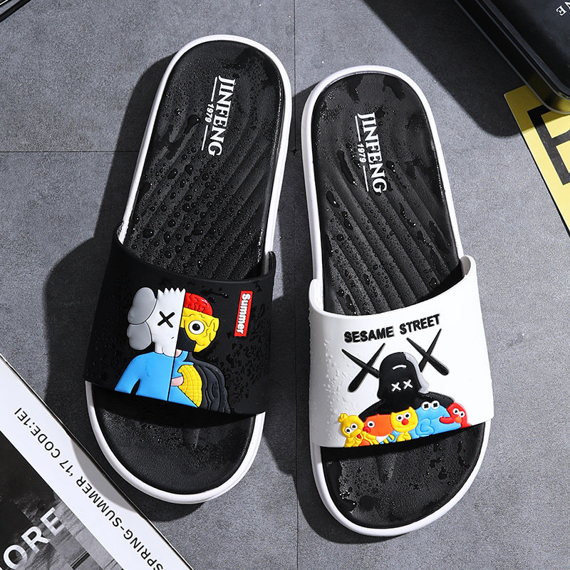 Slippers men's summer new outwear trend with cool slippers Han version lovers outdoor anti-slip and anti-wear and cool drag