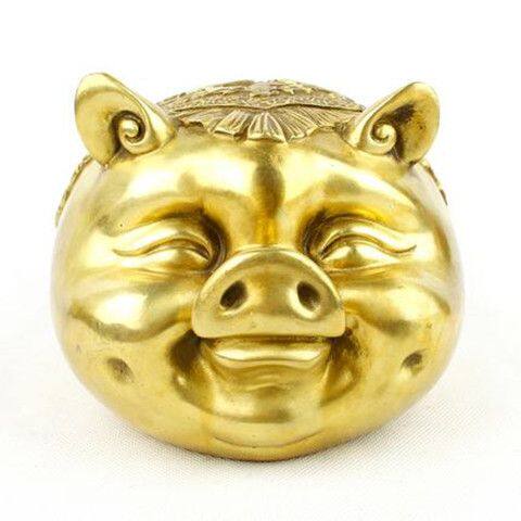 Tongfu pig's head copper pig home pendulum small number-Taobao