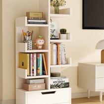 Xinjiang bookshelf tree-shaped creative small bookshelf integrated against the wall simple floor-standing storage rack next to the TV cabinet in the living room