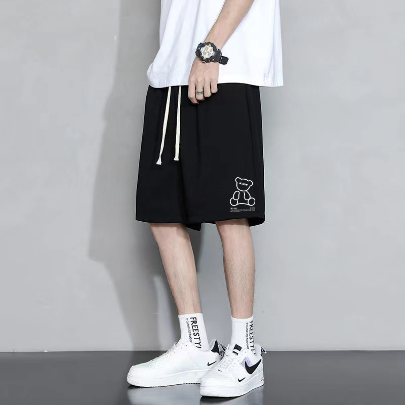 Hong Kong Style Fashion Sports Shorts for Men, Thin Trendy Brand ins American Style Loose Casual Large Size Basketball Shorts