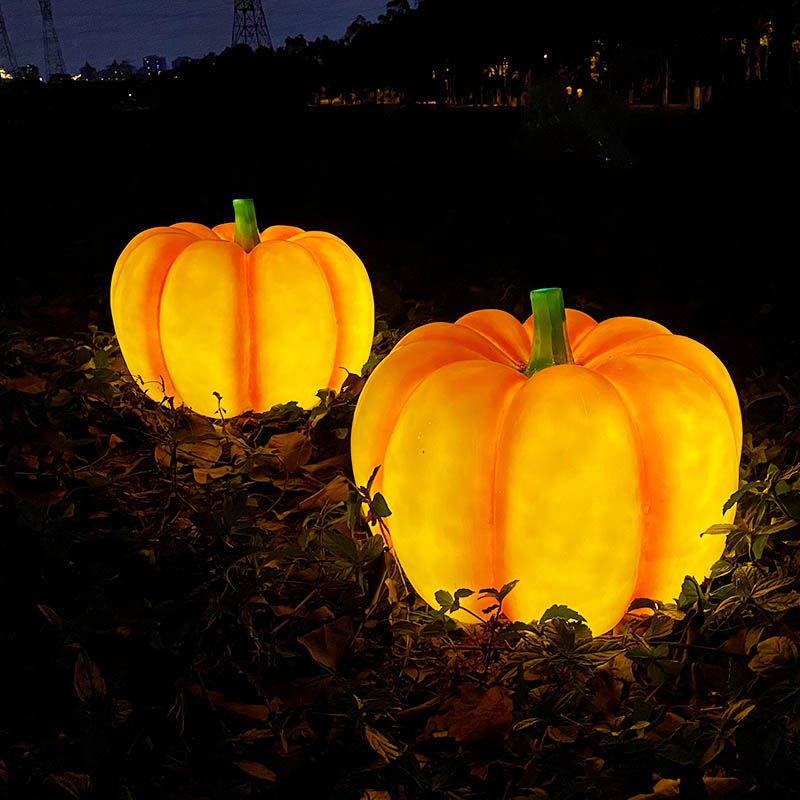Fiberglass pumpkin lantern garden decoration square lighting sketch lamp outdoor scene layout luminous ornament lawn lamp