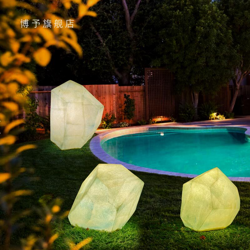 Prismatic stone lamp resin shaped garden lamp outdoor waterproof garden villa cultural tourism lighting landscape lamp sketch lamp