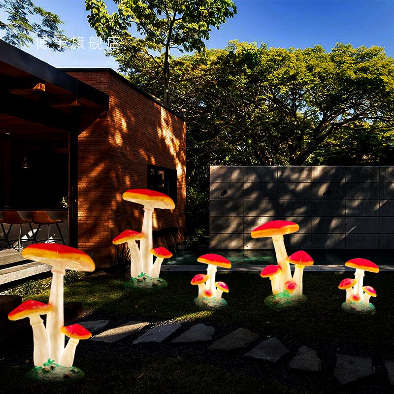 Cartoon Mushroom LightCourtygarden decorative landscape lightsOutdoorlightsMei Chen glass steel lawn lamp