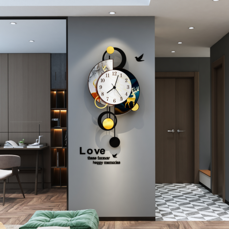 Nordic Creative Minimalist Fashion Light Extravagant Internet Red Personality Atmospheric Livingroom Watch Modern Decoration Home Hanging Clock Clock