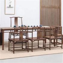  New Chinese tea table and chair combination Black walnut t tea table Solid wood Zen tea room furniture Kung Fu tea table Dining table
