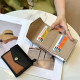 2022 new contrasting color niche design for women's wallet wallet genuine leather short coin wallet premium sense short clip card bag