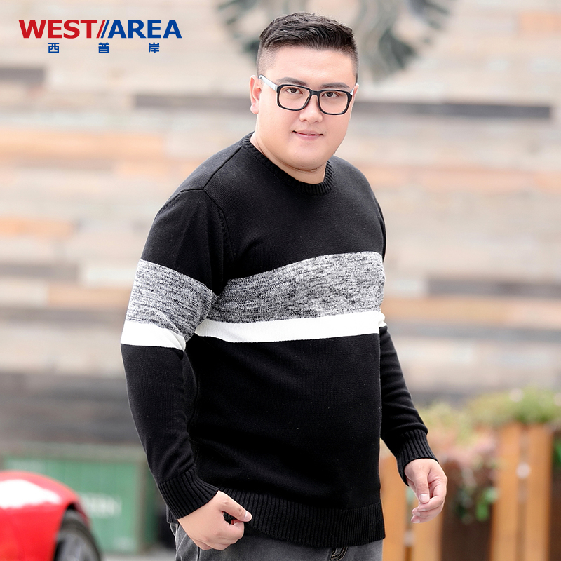 Chất béo mùa đông quần áo bông lỏng thường lớn sân knitsweater chàng béo đầu tăng chất béo áo len nam nhấn triều Sidon đáy