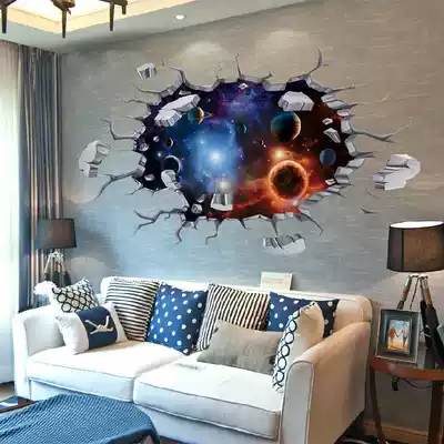 Self-adhesive background creative 3d three-dimensional wall sticker waterproof and moisture-proof thickened layout Wall home luminous paper Wall room