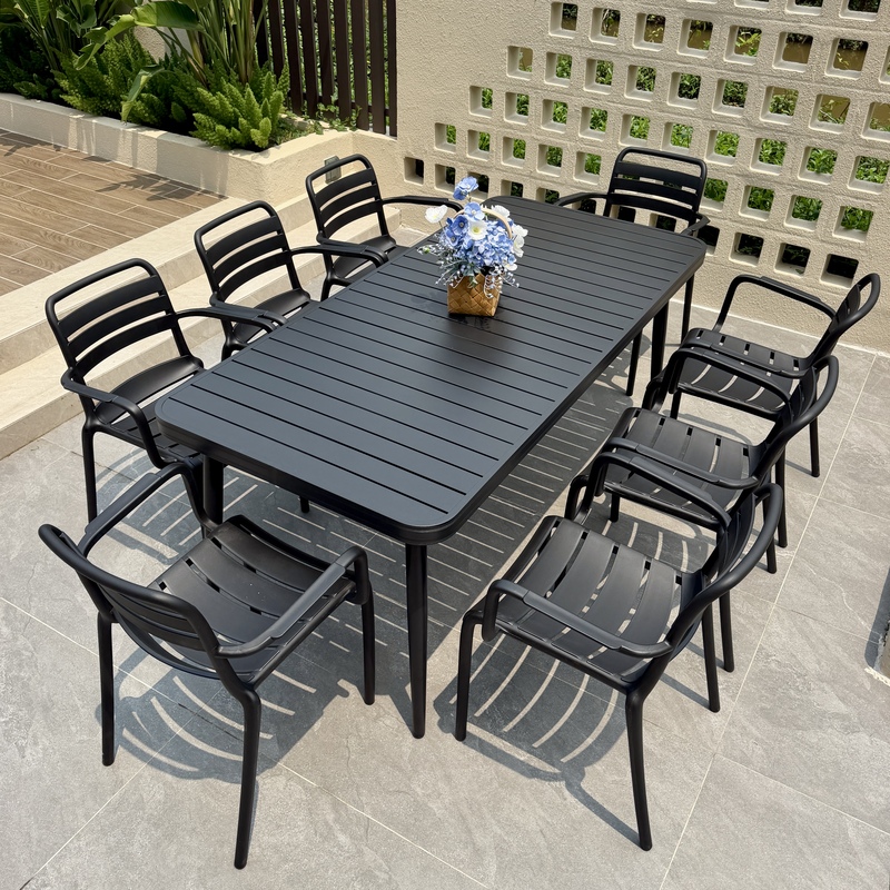 Outdoor Aluminum Alloy Table and Chair Set for Milk Tea Shops, Guesthouses, Gardens, and Patios