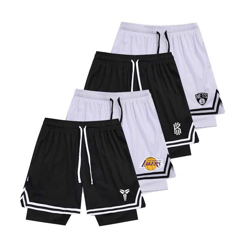 Summer Four-Point American Basketball Shorts with Fake Two-Piece Lining for Boys and Children, Quick-Drying Training Double-Layer Sports Pants, Trendy Summer Four-Point American Basketball Shorts with Fake Two-Piece Lining for Boys and Children, Quick-Drying Training Double-Layer Sports Pants, Trendy