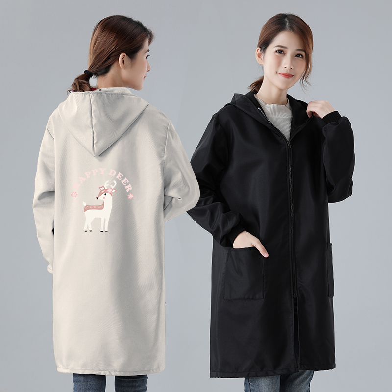 Apron Home kitchen blouse long sleeve autumn winter coat adult women fashion waterproof oilproof overalls thin plus fleece