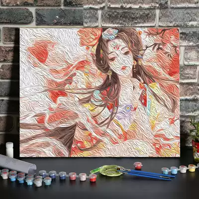 DIY digital oil painting Ancient beauty oil painting coloring Small size healing Hand painting coloring painting filling