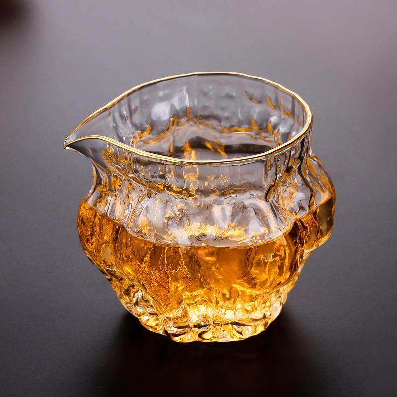 Japan-style Walnut Textured Glass Fair Cup Thickened heat-resistant hammer veins Phnom Penh Gongcup Sub-tea instrumental Large utilita Tea tool-Taobao