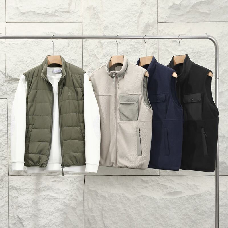 Autumn and Winter Warm Layering Brownle Double-Sided Wool Outdoor Vest Couple Style 1771-Aj
