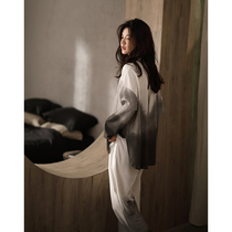 Sleepwear Lady Spring Autumn Season Long Sleeves Slim pure cotton extras for autumn and winter Two suits Rendering Gradient Loose home clothes