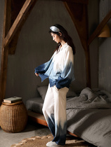 Sleepwear Lady Spring Autumn Season Pure Cotton Long Sleeve Home Dress Lady Winter Casual Outwear Loose Autumn And Winter Two Suits