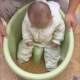 Baby Bathtub Baby Foldableable Infant Sitting and Lying Bath Bucket Integrated Stool 0-6 Years Old Can Sit on and Stepping on Beans Thickeneded