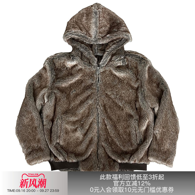 Apriority 24Aw Faux Fur Winter Fur-Style Mountain Eagle Hooded Jacket
