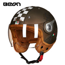 BEON retro motorcycle helmet personality autumn and winter windproof protective helmet men and women half helmet 3C certification
