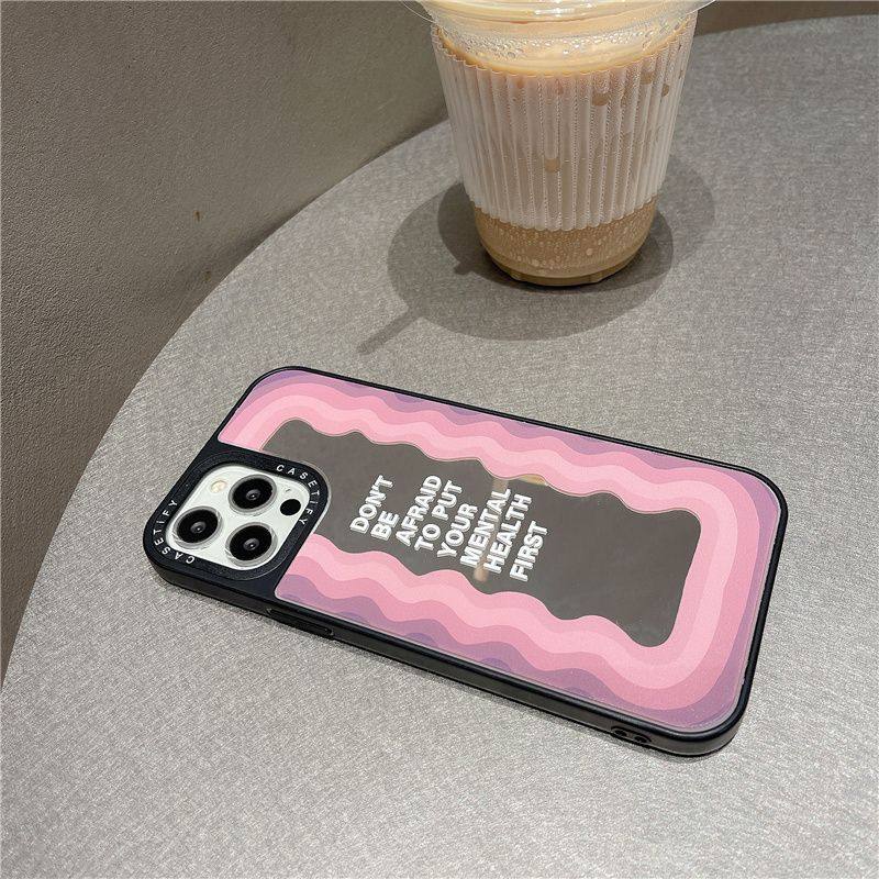 High-End ins Style Pink Mirror Case Suitable for Apple 15 Pro Max, New iPhone 14 Pro for Women, Creative 13 Pro Max, Super Popular 12 Silicone, 11 Trendy Brand, XS Shockproof, Casetify Hard Case